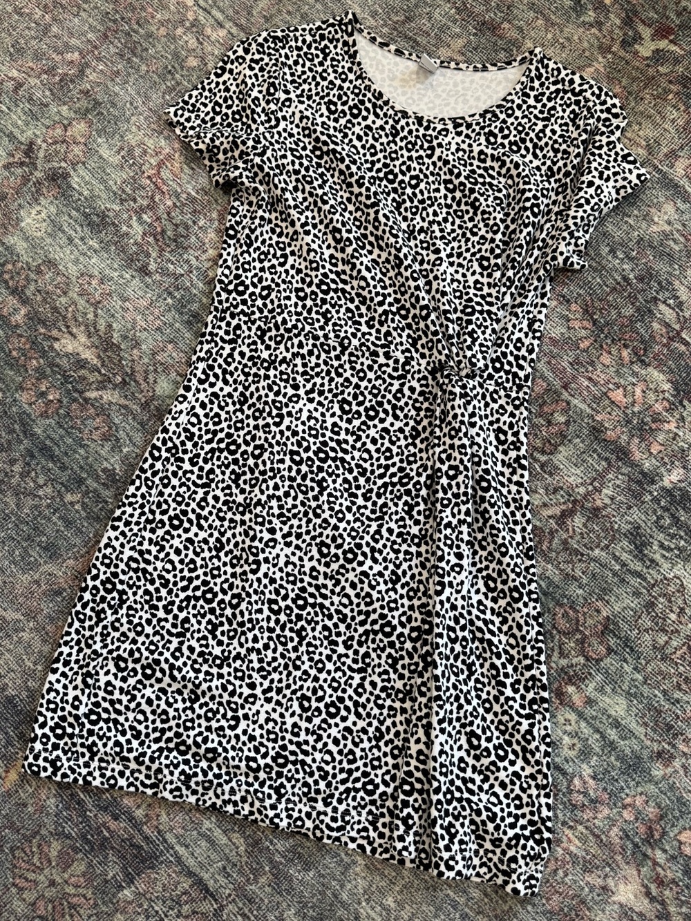 Old Navy Small Petite Twist Waist Mini Dress Leopard Animal Print S/P